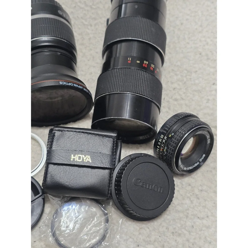 Canon 18-55mm Tamron 70-220mm Pentax 50mm Camera Lens Bundle Parts Only